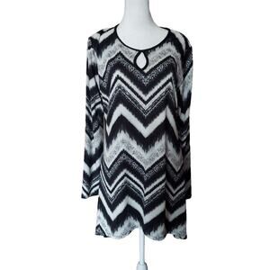 Faith & Joy Shirt Women Large Black White Tunic